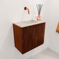 Toiletmeubel Mondiaz Joya Dlux | 51.6 cm | Meubelkleur Ruby | Faye wastafel Frappe Wasbak Links | Zonder kraangat(en)
