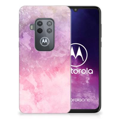 Smartphone hoesje Motorola One Zoom Pink Purple Paint