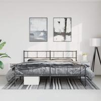 Bedframe met hoofd- en voeteneinde metaal zwart 193x203 cm