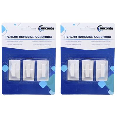 Concorde Badkamer ophanghaakjes - 12x stuks - kunststof - wit - zelfklevend