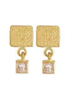 ELHANATI 18kt yellow gold Roxy Mezuzah diamond drop earrings - Or