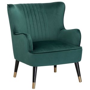 Beliani VARBERG - Fauteuil-Groen-Fluweel