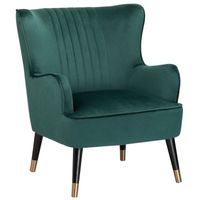 Beliani VARBERG - Fauteuil-Groen-Fluweel - thumbnail