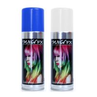 Set van 2x kleuren haarverf/haarspray van 125 ml - Blauw en Wit