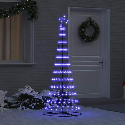 LED Kerstboom met 230 LED Blauw 138.5 x 138.5 x 399 cm Metaal