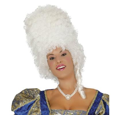 Barok verkleed pruik - wit - dames - renaissance thema verkleed accessoires