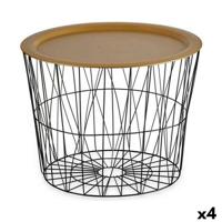Bijzettafel Gift Decor Zwart Gouden 62 x 45,5 x 62 cm (4 Stuks)
