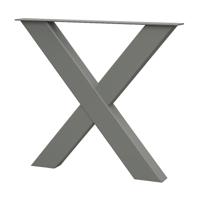 Premium stalen X tafelpoot 76 bij 10 cm en hoogte 72 cm steengrijs (10 x 10 cm)