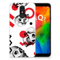 Silicone Back Case LG Q7 Skull Red