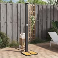VidaXL Buitendouche 50x55x224 cm poly rattan en acaciahout zwart VidaXL Buitendouche 50x55x224 cm poly rattan en acaciahout zwart