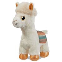 Witte alpacas speelgoed artikelen alpaca knuffelbeest 18 cm - thumbnail