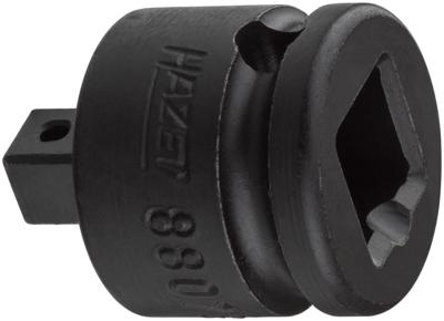 HAZET Verloopstuk 8807S · 3/8 inch (10 mm) vierkant hol · 1/4 inch (6,3 mm) vierkant massief · Lengte: 28 mm