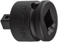 HAZET Verloopstuk 8807S · 3/8 inch (10 mm) vierkant hol · 1/4 inch (6,3 mm) vierkant massief · Lengte: 28 mm