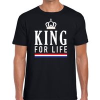 Zwart King for life t-shirt voor heren - thumbnail