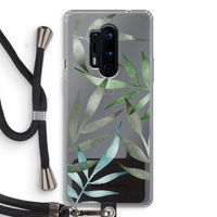 Tropical watercolor leaves: OnePlus 8 Pro Transparant Hoesje met koord