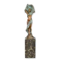 A BRONZE SCULPTURE OF A SCARF DANCER A BRONZE SCULPTURE OF A SCARF DANCER