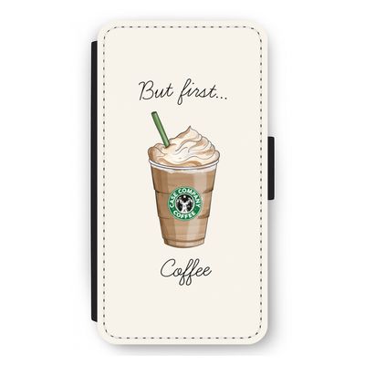 But first coffee: iPhone 12 mini Flip Hoesje