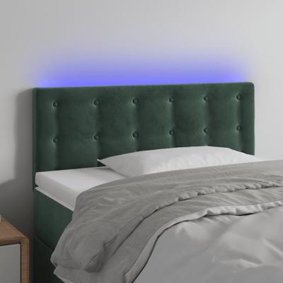 Hoofdbord LED 100x5x78/88 cm fluweel donkergroen