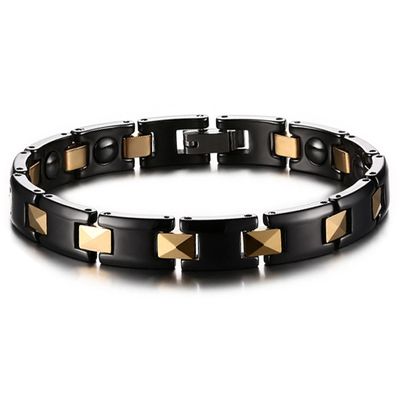 Keramische armband Mendes Magnetisch Zwart Goudkleurig