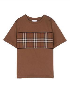 Burberry Kids t-shirt à carreaux - Marron