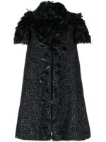 CHANEL Pre-Owned manteau en tweed à détails de plumes - Noir