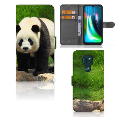 Motorola Moto G9 Play | E7 Plus | Telefoonhoesje | Met pasjeshouder | Panda