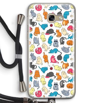 Kleurrijke katten: Samsung Galaxy A5 (2017) Transparant Hoesje met koord
