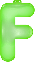 Groene letter F opblaasbaar