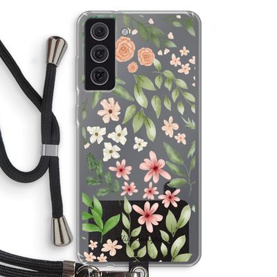 Botanical sweet flower heaven: Samsung Galaxy S21 FE Transparant Hoesje met koord