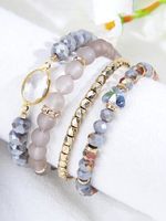 4 stuks Vrije tijd Blauw Kristal meerlaags Armband Set - thumbnail