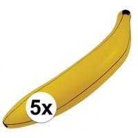 Opblaasbare banaan - geel - 80 cm - opblaas fruit - 5x - tropisch - zwembad/feest - decoratie