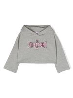 Chiara Ferragni Kids hoodie en coton stretch à logo brodé - Gris