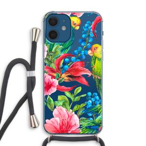 Papegaaien: iPhone 12 Transparant Hoesje met koord
