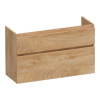 Brauer Delight - Onderkast Ondiep - 100 cm - met 2 Softclose Lades Greeploos en 1 Sifon Uitsparing - Forest Tan