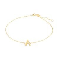 Minimalistische letter armband - 14K GOUD - Goud - A