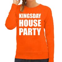 Koningsdag sweater Kingsday house party oranje voor dames - thumbnail