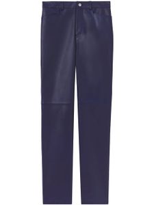 Proenza Schouler White Label pantalon en cuir à coupe droite - Bleu