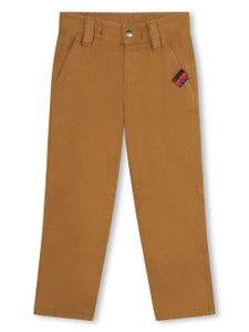 Lanvin Enfant pantalon chino à patch logo - Marron