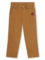 Lanvin Enfant pantalon chino à patch logo - Marron