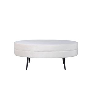 Otto poef, hocker velours offwhite.