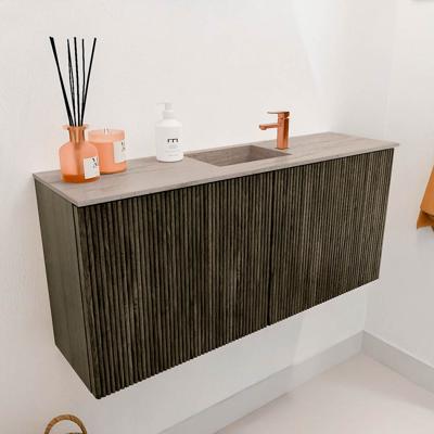 Toiletmeubel Mondiaz Joya Dlux | 90 cm | Meubelkleur Shadow | Faye wastafel Saba Wasbak Midden | 1 kraangat
