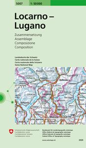 Wandelkaart - Topografische kaart 5007 Locarno - Lugano | Swisstopo