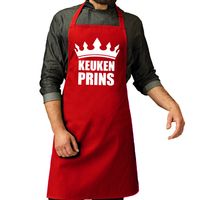 Keuken Prins barbeque schort / keukenschort rood voor heren   - - thumbnail