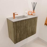 Toiletmeubel Mondiaz Joya Dlux | 61.6 cm | Meubelkleur Dusk | Faye wastafel Glace Wasbak Links | 1 kraangat