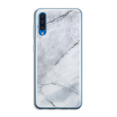 Witte marmer: Samsung Galaxy A50 Transparant Hoesje
