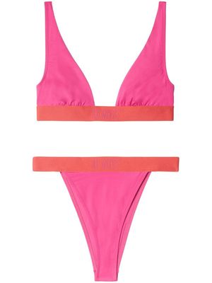 Off-White bikini Condenced à design bicolore - Rose