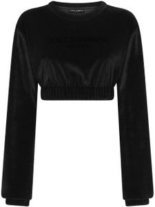 Dolce & Gabbana sweat crop à logo brodé - Noir