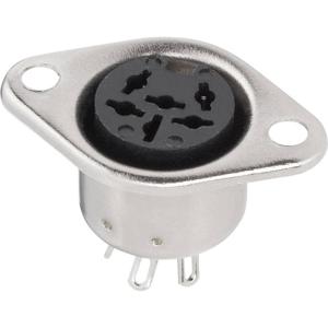 BKL Electronic 0208094 DIN-connector Flensbus, contacten recht Aantal polen: 6 Zilver 1 stuk(s)