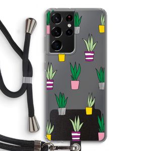 Sanseveria: Samsung Galaxy S21 Ultra Transparant Hoesje met koord