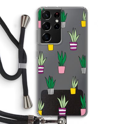 Sanseveria: Samsung Galaxy S21 Ultra Transparant Hoesje met koord